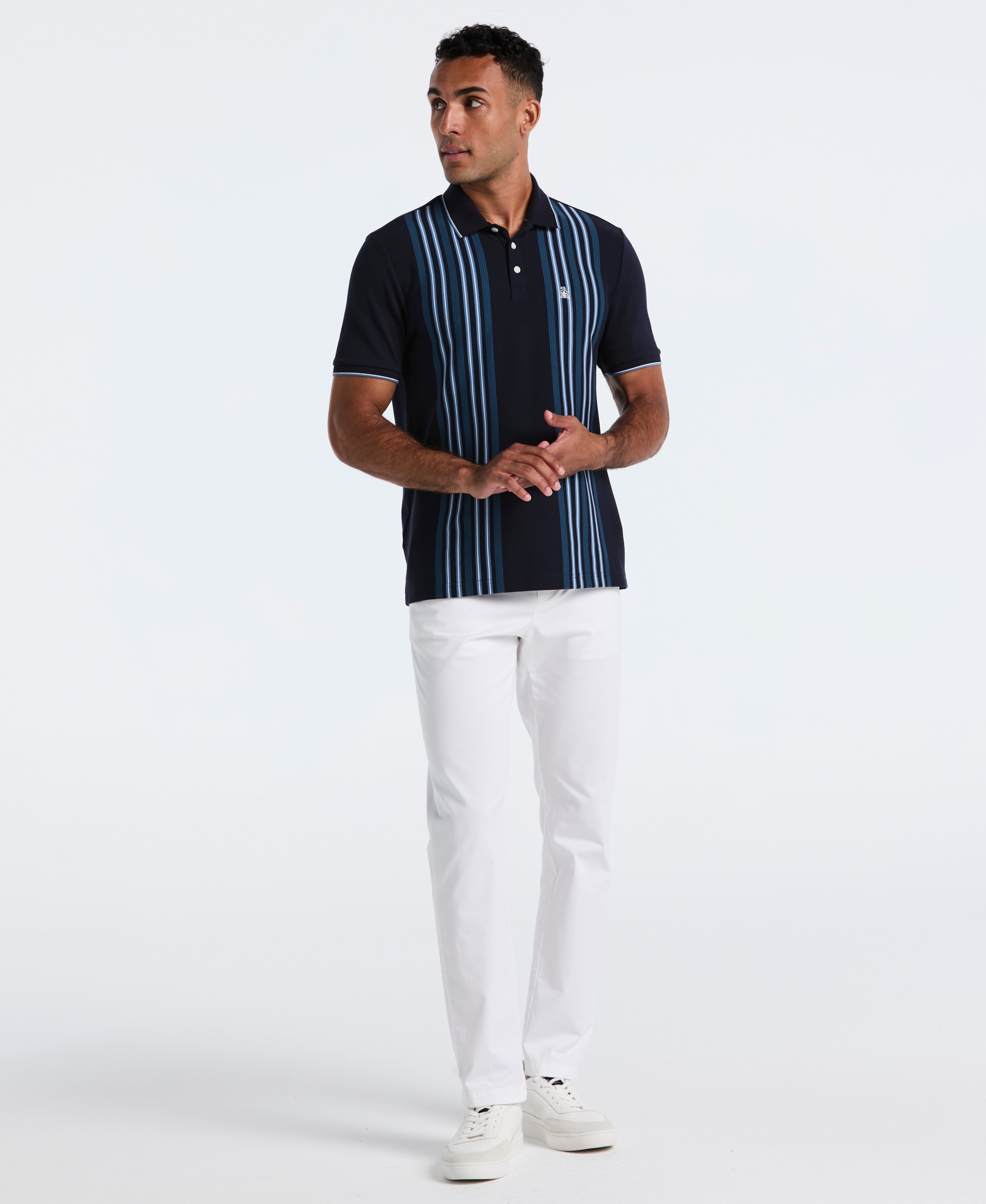 Interlock Vertical Stripe Polo